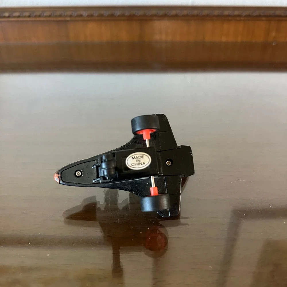 1990 Vintage Halloween Express Black Space Shuttle Pull Back Toy Skull Pilots